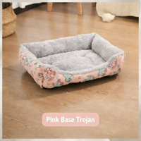 Coussin carré pour animaux de compagnie en coton écologique pliable toute saison pour chiens et chats de petites, moyennes et grandes races