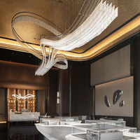 Lustre LED en cristal très vendu avec design intérieur luxueux en verre pour hall d'hôtel, bar, villa, escalier, hall - Luminaires suspendus