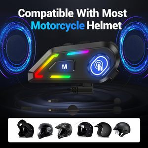 Casque Bluetooth pour moto C5, haut-parleur interphone avec double micro, 800mAh, étanche IPX5, sans fil, appel mains libres, casque audio - Product Image 4