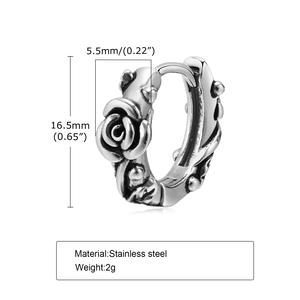 Acciaio inossidabile vecchio colore Punk drago modello incernierato orecchini a cerchio polsino per gli uomini <span class=keywords><strong>Piercing</strong></span> gioielli di moda - Product Image 6