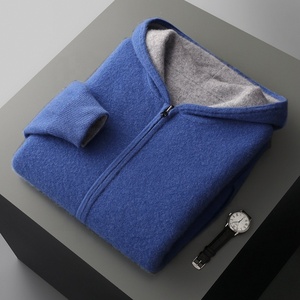 Cárdigan de lana de cachemira para hombre, nuevo modelo otoño-invierno 2026, de cuello medio alto, con cremallera, grueso, de color liso, estilo casual y tejido holgado. - Product Image 2