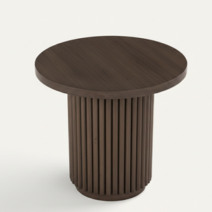 โต๊ะข้างไม้สักแท้ลายร่อง ดีไซน์หรูหรา สไตล์ร่วมสมัย มินิมอล เหมาะสำหรับห้องนั่งเล่น โรงแรม อพาร์ทเมนท์ เฟอร์นิเจอร์ดีไซเนอร์ - Product Image 5