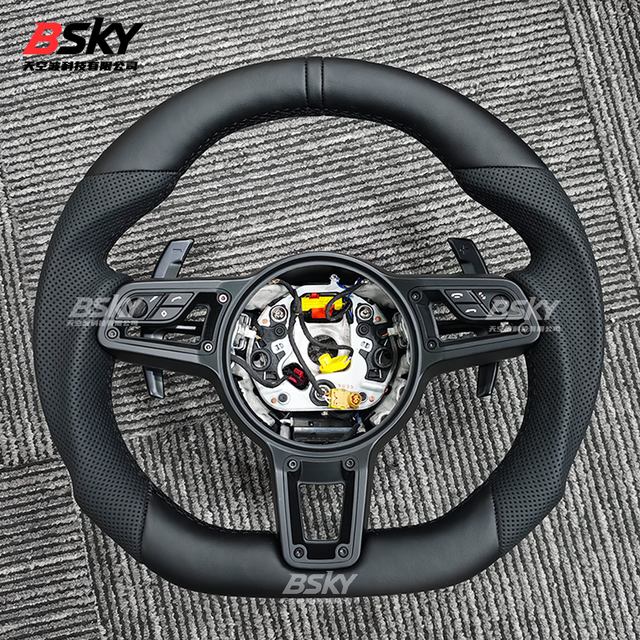 Fit for Porsche Models 4 Series Leather Sports Steering Wheel