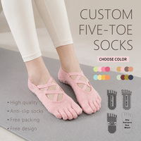 Chaussettes de sport Pilates personnalisées pour femmes, en coton de haute qualité, respectueuses de la peau, avec logo sur les bretelles, pour l'été