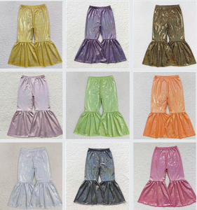 Pantalones de Campana Brillantes para Niñas Pequeñas, 13 Colores Disponibles, Pantalones con Volantes para Niños, Pantalones de Boutique - Product Image 6