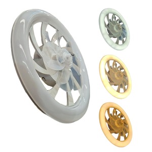 Lumicraft VENTI-10 LED ventilatore da soffitto 50 cm di diametro con 7 lame in plastica trasparente e struttura bianca - Product Image 2