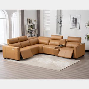 Современный Электрический откидной диван с беспроводной зарядкой и подсветкой для чтения, кожаная мебель для хранения, предназначенная для гостиной - Product Image 1