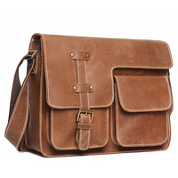 Sac de Facteur Vintage en Cuir Véritable avec Logo Personnalisé, Sacs Bandoulière Premium en Cuir Crazy Horse pour Hommes