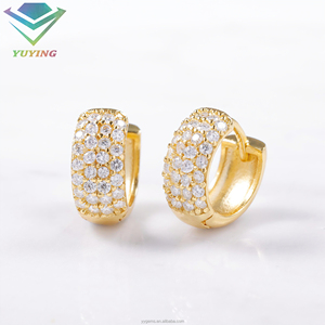 Classic 4Rows White Gold Hoop <b>Earring</b> D VVS <b>Moissanite</b> 925 Sterling Silver Hot Sale Pass Diamond Test <b>Moissanite</b> <b>Earring</b> Jewelry - Product Image 6