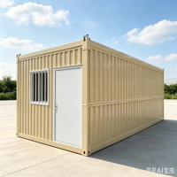 Maison préfabriquée personnalisée en conteneur, maison modulaire en structure acier portable avec murs ondulés pour bureau et dortoir