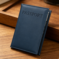 Porte-passeport et porte-cartes en cuir PU, avec porte-billets, portefeuille et étui de protection pour passeport