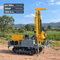 Foreuse de puits d'eau portable sur chenilles 260m 100HP diesel machine de forage de puits d'eau pour irrigation agricole