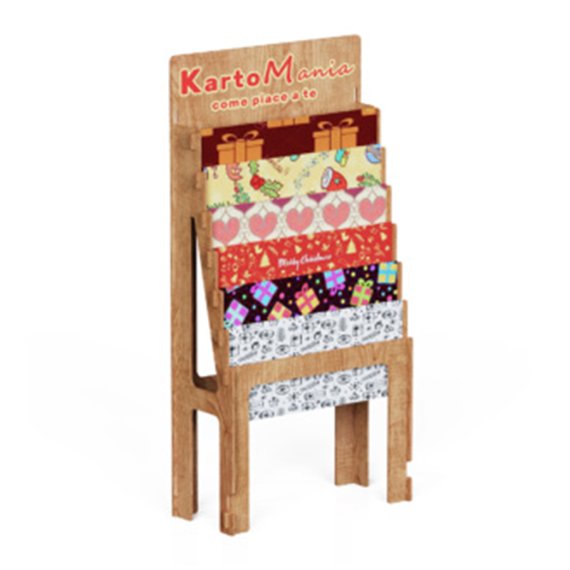 Apache Customizable Modern Plywood Wooden Magazines Display Rack for Bookstores — view 5