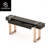 Table d'entrée simple en acier inoxydable miroir design de luxe table console en bois