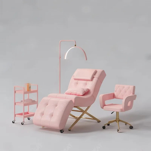 Table de massage pliante Master Portable pour la traite Mobilier de salon de beauté or Lit de spa pour le visage Cils inclinables pour les sourcils à vendre - Product Image 2