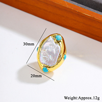 Connecteur double boucle en or 18 carats plaqué or, perle d'eau douce et turquoise, pour la fabrication de colliers, boucles d'oreilles et bijoux DIY