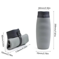 Bouteilles d'eau en silicone pliables et portables de 600 ml, écologiques, sans BPA, pour le sport, la gym, les voyages et les activités de plein air