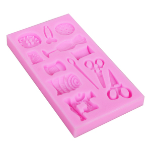 Hình chữ nhật phác thảo 3D kéo mannequin Máy may chủ đề Băng đo nút kim pin thợ may công cụ Silicone khuôn bánh - Product Image 3