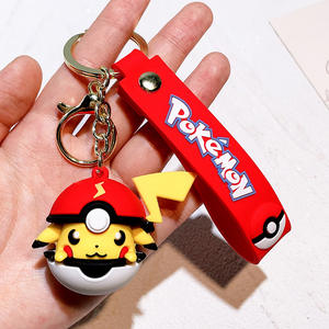 Porte-clés en PVC 3D de dessin animé mignon, porte-clés Pokeball Pokemoned, pendentif en caoutchouc pour sac, porte-clés Pikachued Charmander - Product Image 2