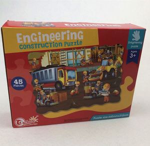 Rompecabezas de Ingeniería y Construcción de 45 Piezas, Rompecabezas de Papel con Dibujos Animados, Juguete Educativo DIY para Niños - Product Image 3