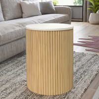 Table basse moderne de luxe cannelée en bois naturel plateau en marbre véritable durable pour salon canapé salle à manger chambre Villas hôtel