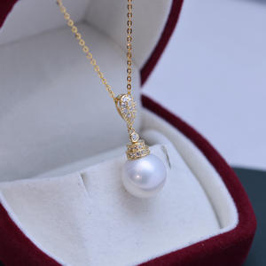 Collier pendentif couronne en argent S925 pour femmes Zhuji Danshui, perles rondes de 11-12 mm, forte luminosité, faibles défauts, vente en gros - Product Image 2