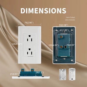 Nam Mỹ tiêu chuẩn tích hợp các bộ phận Đồng PC màu Trắng Đôi 3 cực tường Ổ cắm ổ cắm điện 220V ổ cắm - Product Image 3