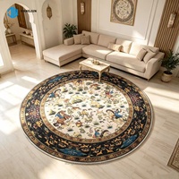 Runde Teppiche und Läufer für Wohnzimmer Vintage Persisch Bedruckt Modernes Design Maschinell Gefertigte Persisch Bedruckte Teppiche