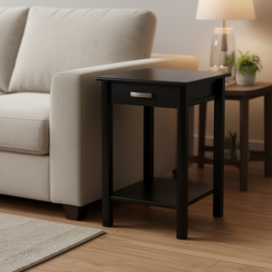 Mesa auxiliar de muebles de sala de estar Liso/MESA de impresora con cajón y estante - Product Image 2