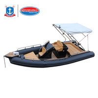 Coque noire en fibre de verre ORCA Hypalon 760 nervure 20ft bateau de sport rigide gonflable RIB760 exécution soudée