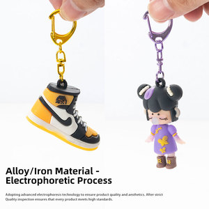 Pd684 Bán Buôn Bạc D Snap Hook Chia Kim Loại Keychain DIY Thủ Công Mỹ Nghệ Vòng Chìa Khóa Phần Cứng Với Mở Nhảy Vòng Và Kết Nối - Product Image 4