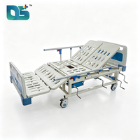 Cama de Hospital Manual Ajustable con 5 Funciones, Peso 85 kg, Cabecera/Pieera de ABS, 5 Rieles Laterales Plegables, 4 Ruedas Silenciosas