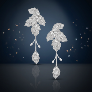 Boucles d'oreilles en or blanc avec diamants de laboratoire marquise et ronds, bijoux de mariage naturels pour femmes, or 10K 14K 18K, argent 925 935 - Product Image 2