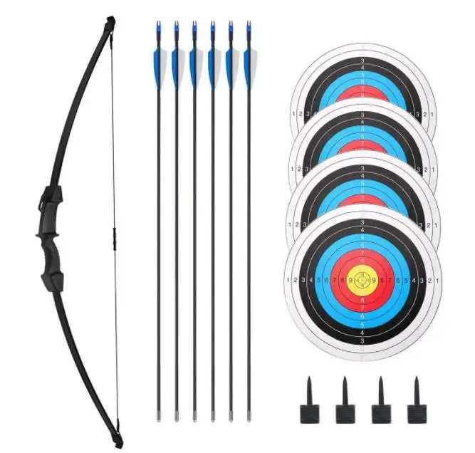 45" Bow and Arrow Set Hunting Game Target Shooting Toy Gift Takedown Recurve Bow Archery set for kids