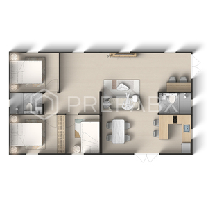 บ้าน prefabx บ้านสีเขียวแบบพับได้3ห้องนอนหรูหราอพาร์ทเมนต์ไม้ที่เป็นมิตรกับสิ่งแวดล้อม - Product Image 6