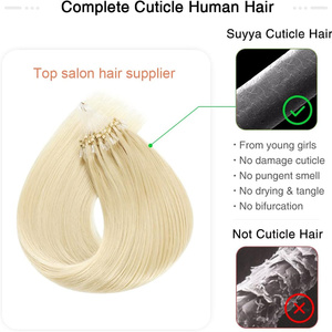 Nano Micro Vòng microstraighteft phần mở rộng tóc Remy Micro vòng lặp liên kết tóc con người thành lập cơ thể Trung Quốc sóng tóc 12 tháng - Product Image 5