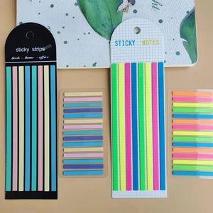 Juego de notas transparentes con índice de PET, 160 + 300 hojas, tira de pegatinas fluorescentes rectangulares pequeñas, suministros para oficina y escuela, papelería - Product Image 4