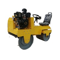 Compacteur à rouleaux vibrants à double tambour AOWEI AW-500 de 3 tonnes, moteur diesel, pour la construction de chaussées en asphalte