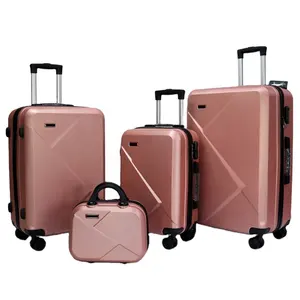 ABS multifunctional storage Luxury Suitcase 4PCS Lightweight Aluminum Trolley Hand Suitcase Luggage