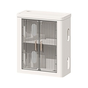 Router WiFi Storage Box Wall Mounted 2 Tier White Multifunctional Cable Management Rack - Product Image 3