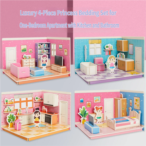 Good Baby - Rompecabezas 3D de casa, modelo de papel para ensamblar, juguete educativo y creativo para niñas, con cocina, baño, dormitorio y sala de estar - Product Image 3