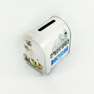 60*45*60MM lovely cute custom print mailbox shape tin metal money bank coin box for children