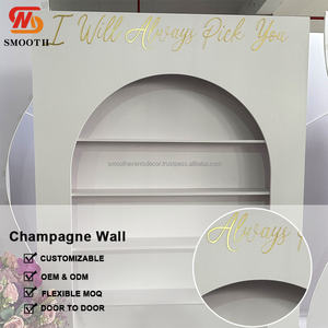 Support mural pour flûtes à champagne en PVC blanc, très vendu, pour décoration de mariage, toile de fond murale - Product Image 5