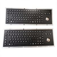 Teclado Metálico de Acero Inoxidable con Interfaz USB, Certificación CE/FCC, Color Negro, Resistente al Agua IP65, Anti-vandalismo, Montaje en Panel, con Trackball Integrado