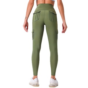 Pantalones de mujer Pantalones de cintura alta Deportes Correr Joggers Señoras Niñas Ropa de fitness Leggings de yoga con múltiples bolsillos - Product Image 6