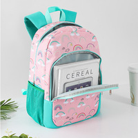Sac à dos scolaire Oxford à fermeture éclair, motif dessin animé mignon, avec sac à déjeuner et trousse à crayons 3-en-1, ensemble de sacs pour l'école primaire - Vente chaude