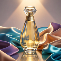 Bouteilles de Parfum en Verre de Haute Qualité, Design Simple, Rond ou Rectangle, 30ml, 50ml, 100ml, avec Capuchon Doré, Fabrication Chinoise