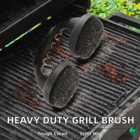 Brosse de nettoyage pour évier de cuisine et barbecue en acier inoxydable robuste FF5969, écologique, avec manche en plastique