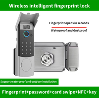 Serrure de porte intelligente en alliage d'aluminium avec empreinte digitale et mot de passe, anti-effraction contrôlée, modèle Tête de Taureau en Fer Ancien, connectée au cloud