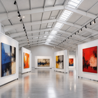 Estructura de Acero de Gran Envergadura y Elegante Diseño para Galería de Arte Moderno y Sala de Exposiciones, Construcción de Espacio Creativo